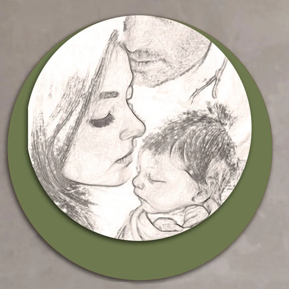 Viadurini Decor Religiöse Bilder-Holzbild mit Aufdruck einer vereinten Familie, hergestellt in Italien – Kanada