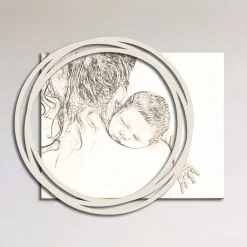 Viadurini Decor Religiöse Bilder-Holzbild mit Aufdruck einer Frau mit Kind, hergestellt in Italien – Taiwan