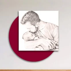 Viadurini Decor Religiöse Bilder-Holzbild mit Aufdruck eines Vaters, der seinen Sohn küsst. Hergestellt in Italien – Belgien