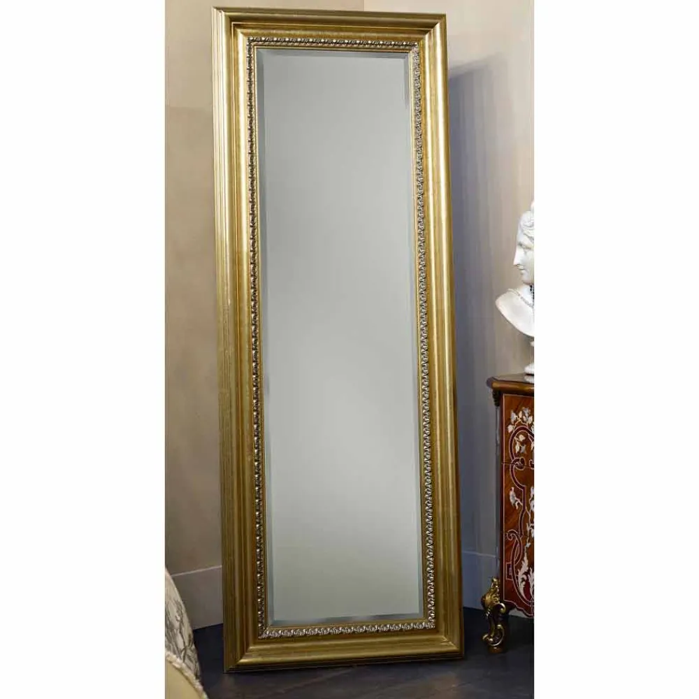 Viadurini Classic Standspiegel-Holzfußbodenspiegel mit Sockel handgefertigt in Italien Leonardo