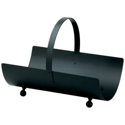 Viadurini Fire Design Kaminholzständer Aus Eisen Und Stahl-Holzhalter aus Metall mit Griff und 4 Füßen. Hergestellt in Italien – Buffalo