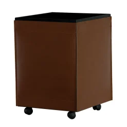 Viadurini Fire Design Kaminholzständer Aus Leder Und Kunstleder-Holzhalter in 2 Größen aus braunem Öko-Leder, hergestellt in Italien – Formica