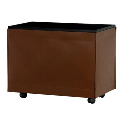 Viadurini Fire Design Kaminholzständer Aus Leder Und Kunstleder-Holzhalter in 2 Größen aus braunem Öko-Leder, hergestellt in Italien – Formica