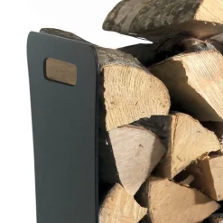 Viadurini Fire Design Kaminholzständer Aus Eisen Und Stahl-Holzhalter mit Rädern und Griffen aus Metall, hergestellt in Italien – Möwe