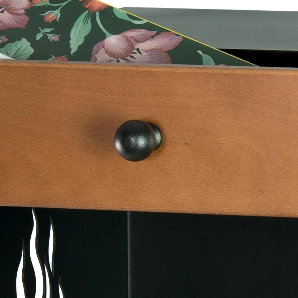 Viadurini Fire Design Kaminholzständer Aus Eisen Und Stahl-Holzhalter mit Rollen und oberer Schublade Made in Italy – Polare