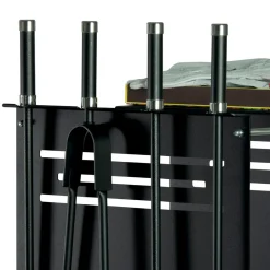 Viadurini Fire Design Kaminholzständer Aus Eisen Und Stahl-Holzhalter mit Werkzeughalter mit 4 integrierten Zubehörteilen, hergestellt in Italien – Eule