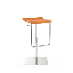 Viadurini Leather Barhocker-Holzhocker mit quadratischer Basis aus verchromtem Stahl und Polster - Armstrong