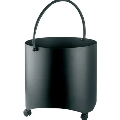 Viadurini Fire Design Kaminholzständer Aus Eisen Und Stahl-Holzholzhalter aus Metall mit Griff oben und Rädern, hergestellt in Italien – Bison