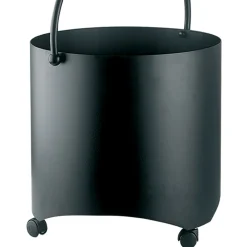 Viadurini Fire Design Kaminholzständer Aus Eisen Und Stahl-Holzholzhalter aus Metall mit Griff oben und Rädern, hergestellt in Italien – Bison