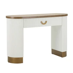 Viadurini Living Konsolentisch Flur-Holzkonsole mit Platte und Einsätzen mit abgerundetem Design und Schublade - Rachel