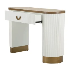 Viadurini Living Konsolentisch Flur-Holzkonsole mit Platte und Einsätzen mit abgerundetem Design und Schublade - Rachel