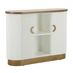 Viadurini Living Anrichte|Konsolentisch Flur-Holzschrank mit Oberteil und abgerundeten Einsätzen mit 2 Türen und 2 Regalen - Rachel