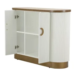 Viadurini Living Anrichte|Konsolentisch Flur-Holzschrank mit Oberteil und abgerundeten Einsätzen mit 2 Türen und 2 Regalen - Rachel