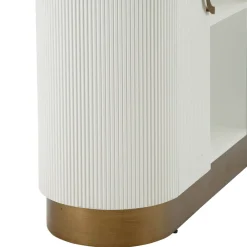 Viadurini Living Anrichte|Konsolentisch Flur-Holzschrank mit Oberteil und abgerundeten Einsätzen mit 2 Türen und 2 Regalen - Rachel