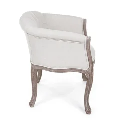 Viadurini Living Klassische Sessel-Holzsesselsitz in natürlichem Leinen und klassischem Design aus Baumwolle - Katen