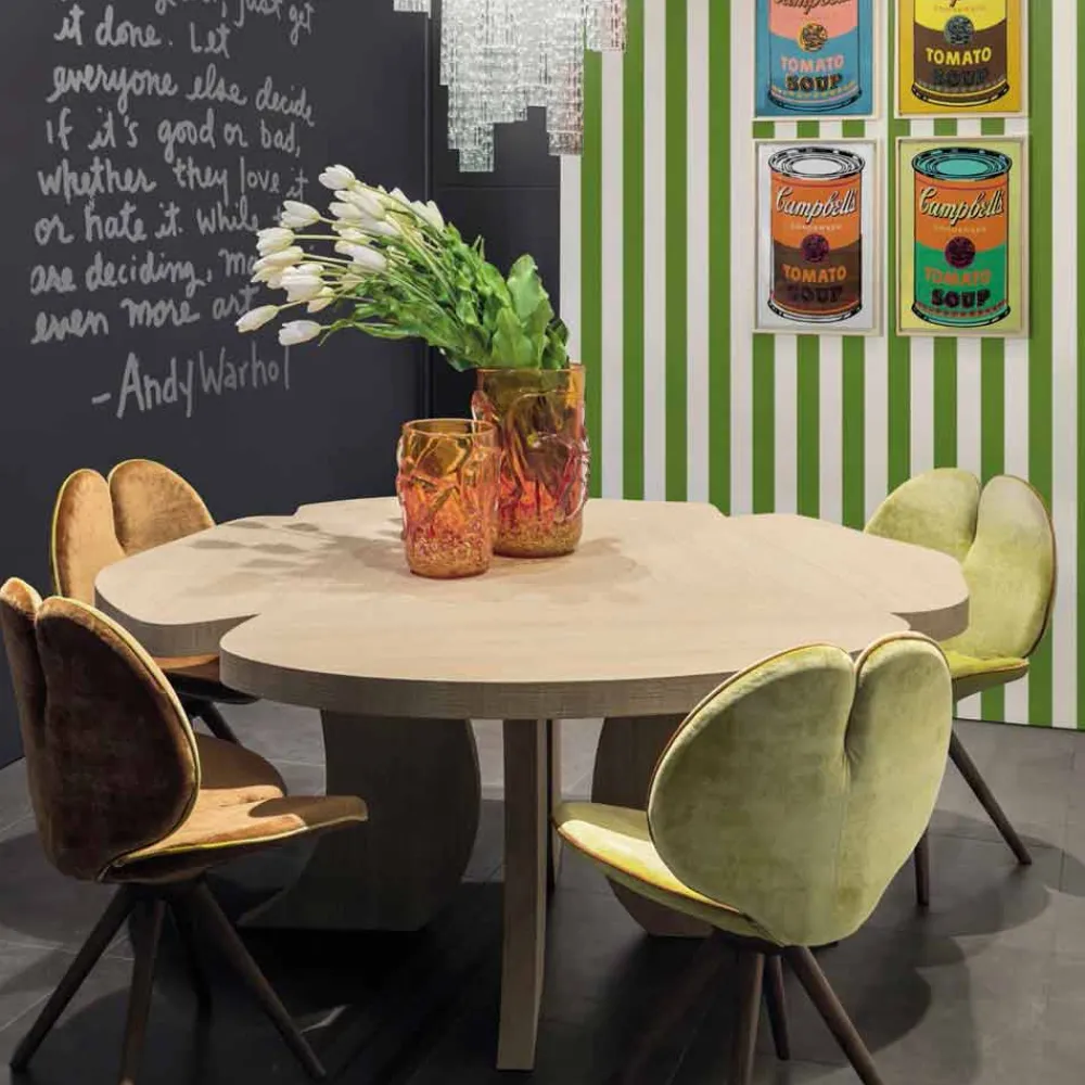 Viadurini Living Esstische Nach Mass|Runde Tische-Holztisch gebürstet Andy