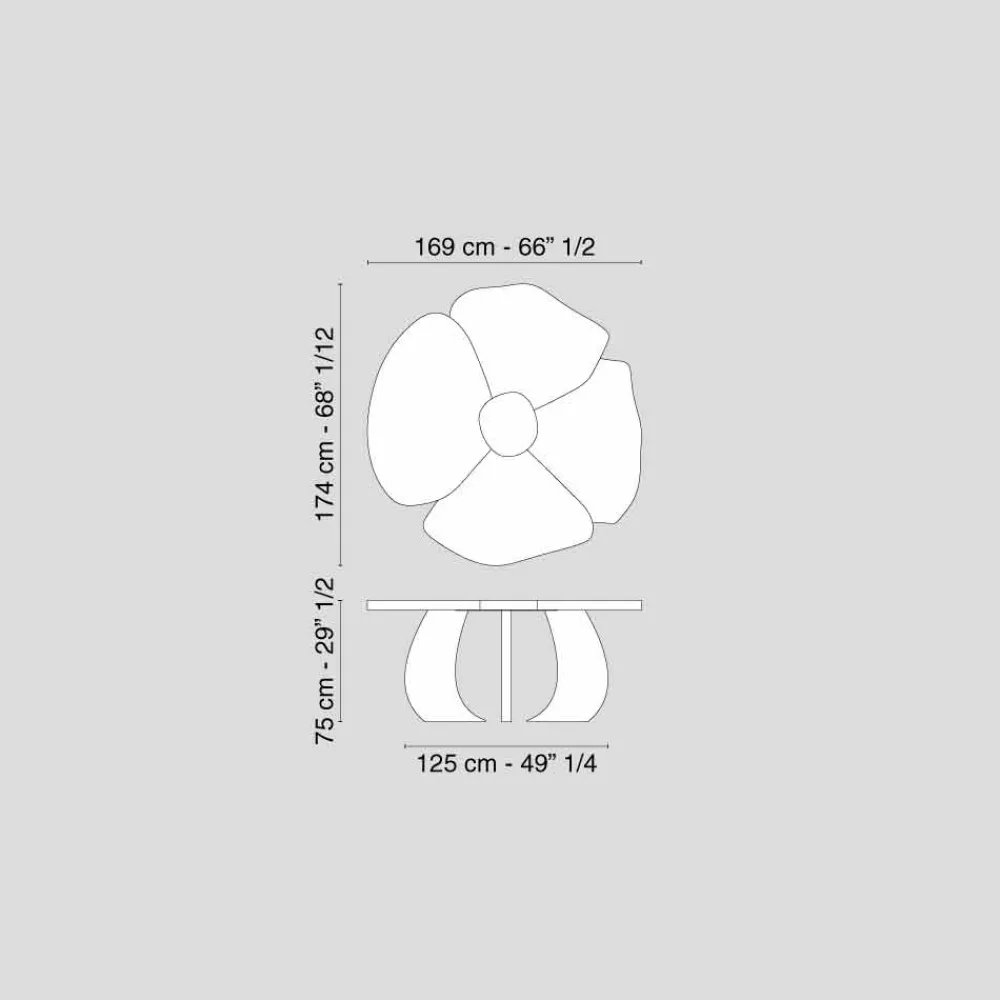 Viadurini Living Esstische Nach Mass|Runde Tische-Holztisch gebürstet Andy