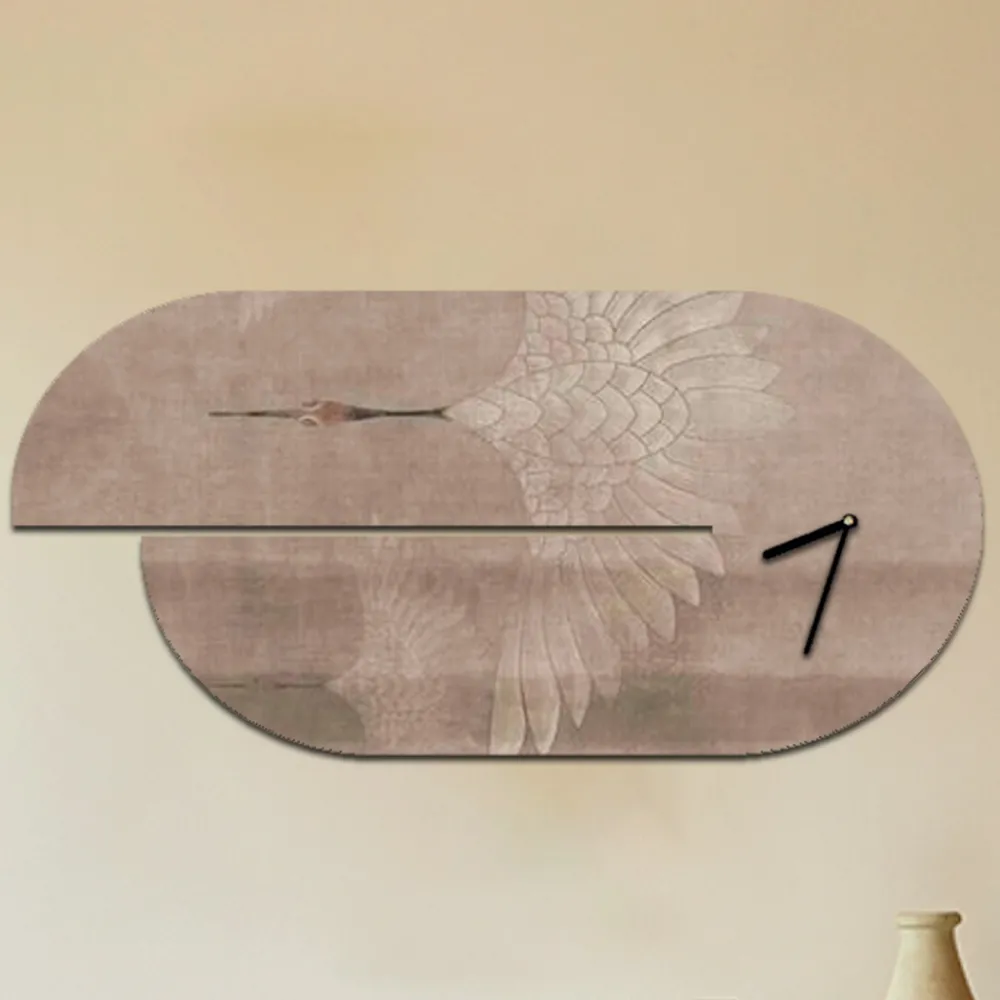 Viadurini Decor Wanduhren-Holzuhr mit Reiher-Aufdruck, hergestellt in Italien – Palau