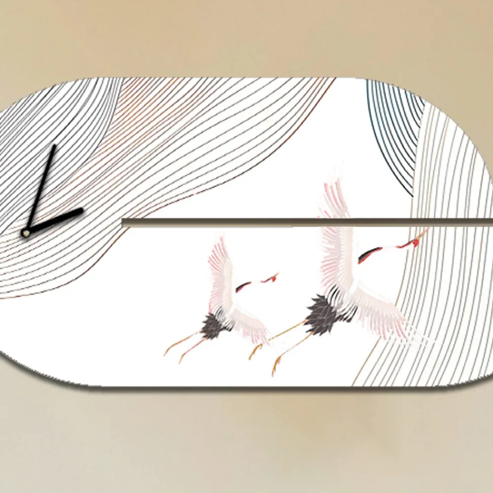 Viadurini Decor Wanduhren-Holzuhr mit Reiher-Aufdruck, hergestellt in Italien – Palau