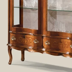 Viadurini Classic Vitrinen-Holzvitrine im klassischen Stil mit Türen und Schubladen Made in Italy - Versailles