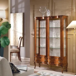 Viadurini Classic Vitrinen-Holzvitrine im klassischen Stil mit Türen und Schubladen Made in Italy - Versailles