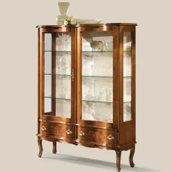 Viadurini Classic Vitrinen-Holzvitrine im klassischen Stil mit Türen und Schubladen Made in Italy - Versailles