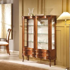 Viadurini Classic Vitrinen-Holzvitrine im klassischen Stil mit Türen und Schubladen Made in Italy - Versailles