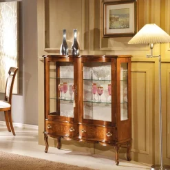 Viadurini Classic Vitrinen-Holzvitrine im klassischen Stil mit Türen und Schubladen Made in Italy - Versailles