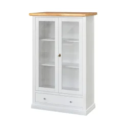 Viadurini Classic Vitrinen-Holzvitrine mit 1 Schublade, 2 Türen und 2 Regalen, hergestellt in Italien – Nanna