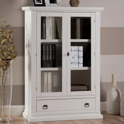 Viadurini Classic Vitrinen-Holzvitrine mit 1 Schublade, 2 Türen und 2 Regalen, hergestellt in Italien – Nanna