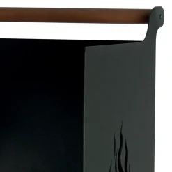 Viadurini Fire Design Kaminholzständer Aus Eisen Und Stahl-Holzwagen mit Schublade und Rädern, hergestellt in Italien – Alpaka