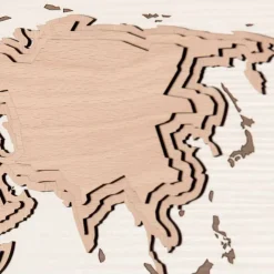 Viadurini Time Design Wanduhren-Holzwanduhr mit Weltkartendekoration Made in Italy - Mappo