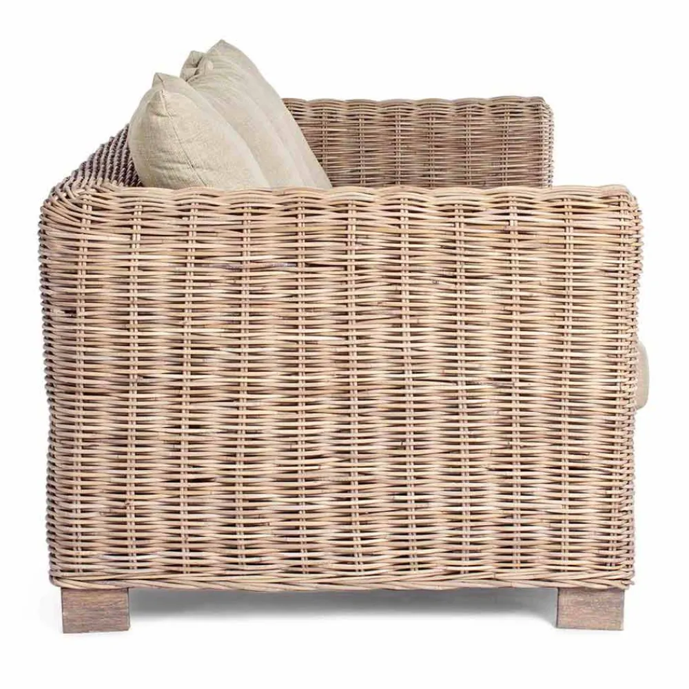 Viadurini in the Garden Gartensofas-Homemotion - Ceara 3-Sitzer Design Outdoor Sofa in Holz und Rattan