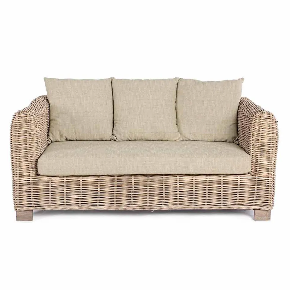 Viadurini in the Garden Gartensofas-Homemotion - Ceara 3-Sitzer Design Outdoor Sofa in Holz und Rattan