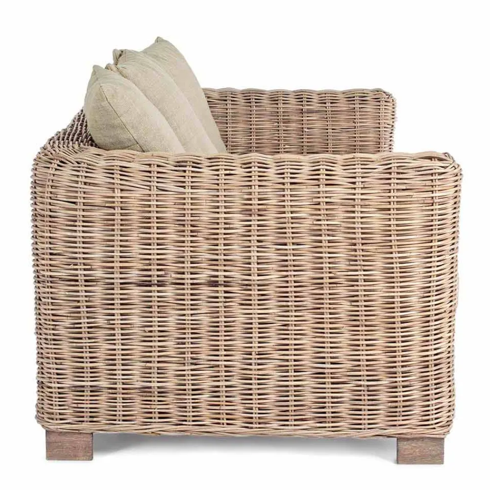 Viadurini in the Garden Gartensofas-Homemotion - Ceara 3-Sitzer Design Outdoor Sofa in Holz und Rattan