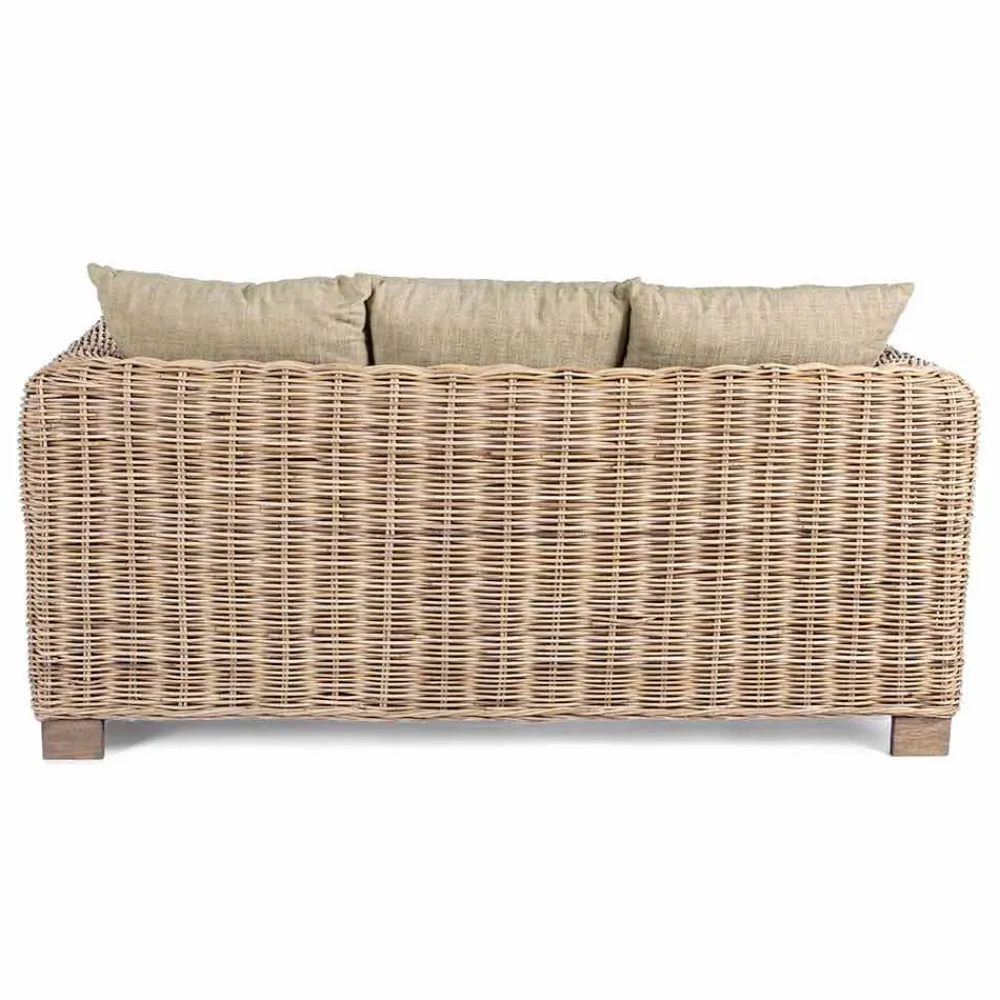 Viadurini in the Garden Gartensofas-Homemotion - Ceara 3-Sitzer Design Outdoor Sofa in Holz und Rattan