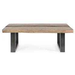 Viadurini Living Moderne Couchtische-Homemotion Couchtisch aus Stahl und Tischplatte aus Akazienholz - Zalma