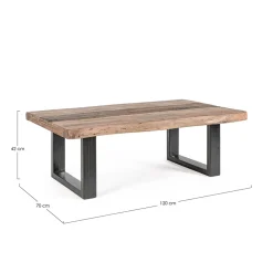 Viadurini Living Moderne Couchtische-Homemotion Couchtisch aus Stahl und Tischplatte aus Akazienholz - Zalma