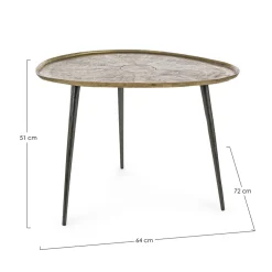 Viadurini Living Moderne Couchtische-Homemotion Couchtisch aus antikem und plattiertem Aluminium - Giacinta