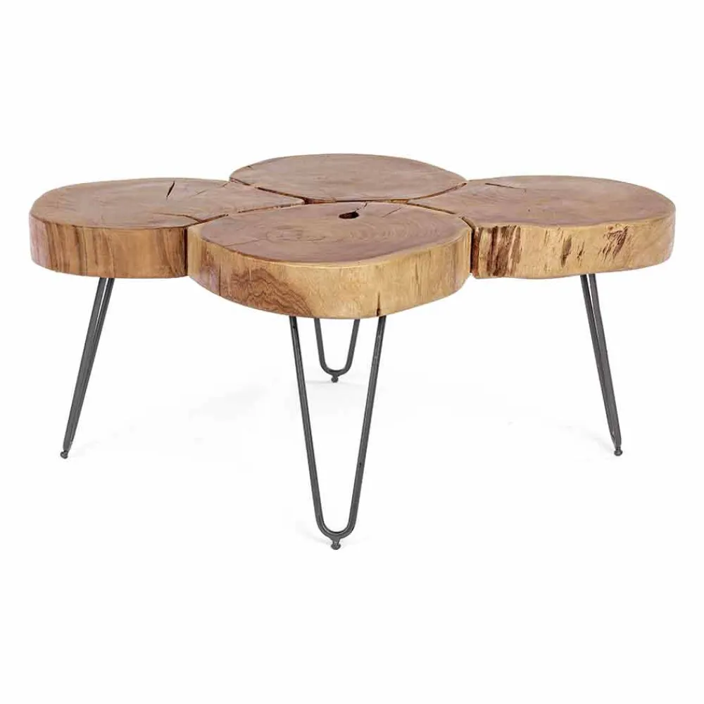 Viadurini Living Moderne Couchtische-Homemotion Moderner Couchtisch aus Holz und lackiertem Stahl - Severo