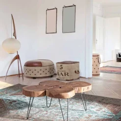 Viadurini Living Moderne Couchtische-Homemotion Moderner Couchtisch aus Holz und lackiertem Stahl - Severo