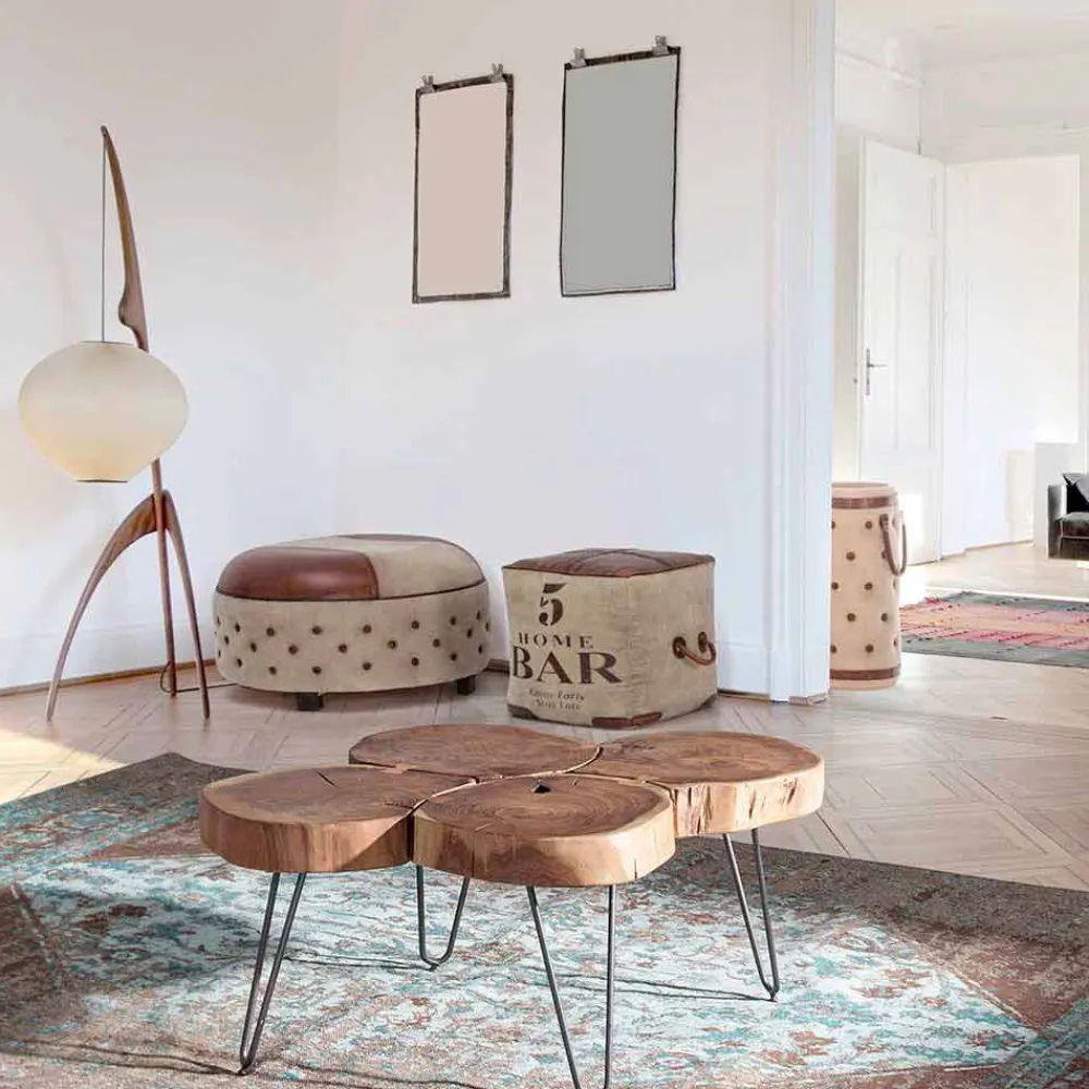 Viadurini Living Moderne Couchtische-Homemotion Moderner Couchtisch aus Holz und lackiertem Stahl - Severo