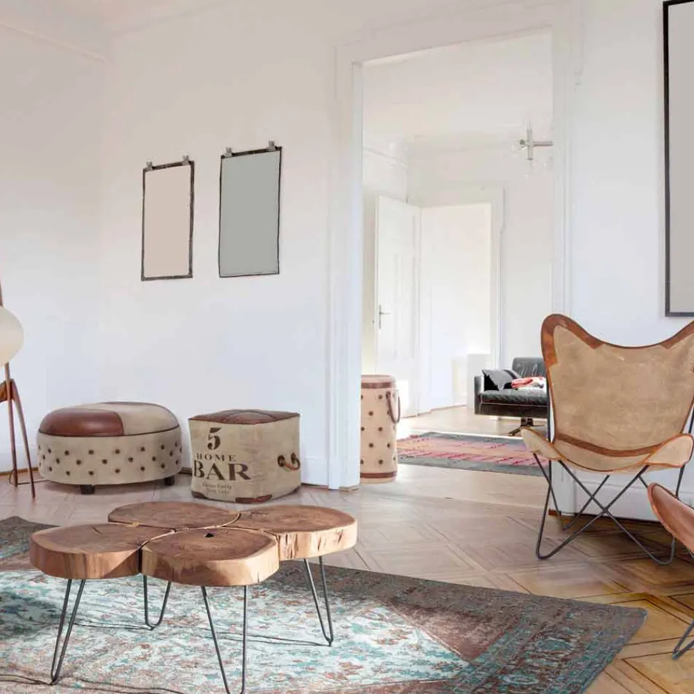 Viadurini Living Moderne Couchtische-Homemotion Moderner Couchtisch aus Holz und lackiertem Stahl - Severo