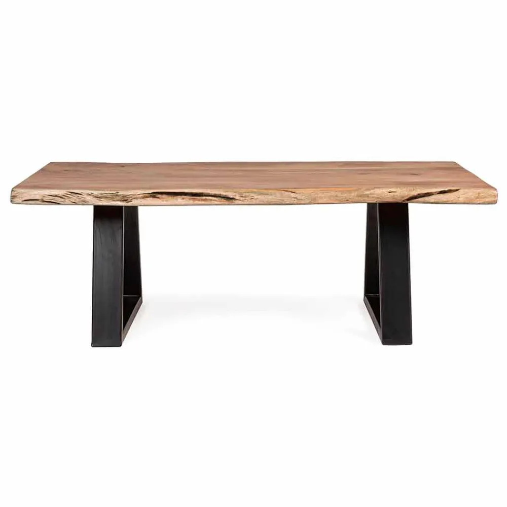 Viadurini Living Moderne Couchtische-Homemotion Moderner Couchtisch mit Akazienholzplatte - Vinni