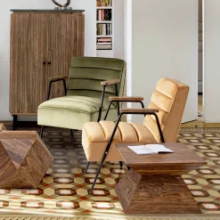 Viadurini Living Klassische Couchtische-Homemotion Pyramidaler Couchtisch aus Sheeshamholz - Torrice