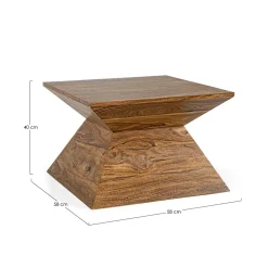 Viadurini Living Klassische Couchtische-Homemotion Pyramidaler Couchtisch aus Sheeshamholz - Torrice