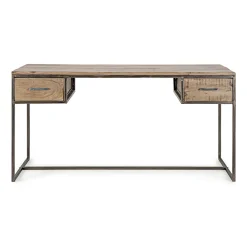Viadurini Living Design Schreibtische-Homemotion Schreibtisch aus Stahl und Akazienholz mit 2 Schubladen - Benver