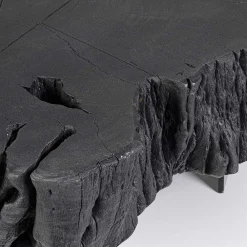 Viadurini Living Moderne Couchtische-Homemotion Schwarzer Couchtisch aus Stahl und natürlichem Akazienholz - Camala