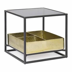 Viadurini Living Moderne Couchtische-Homemotion Square Couchtisch mit Glasplatte - Sigismondo