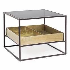 Viadurini Living Moderne Couchtische-Homemotion Square Couchtisch mit Glasplatte - Sigismondo